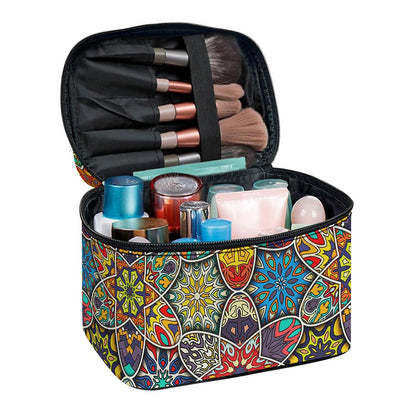 Mandala Star Bohemian Pattern Print Travel Makeup Bag