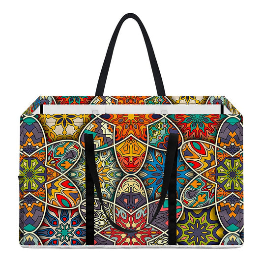 Mandala Star Bohemian Pattern Print Utility Tote Bag