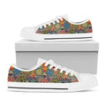 Mandala Star Bohemian Pattern Print White Low Top Sneakers
