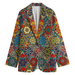 Mandala Star Bohemian Pattern Print Women's Blazer