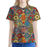 Mandala Star Bohemian Pattern Print Women's Polo Shirt