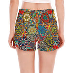 Mandala Star Bohemian Pattern Print Women's Split Running Shorts