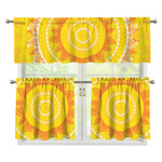 Mandala Sun Print 3 Piece Kitchen Curtains