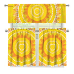 Mandala Sun Print 3 Piece Kitchen Curtains