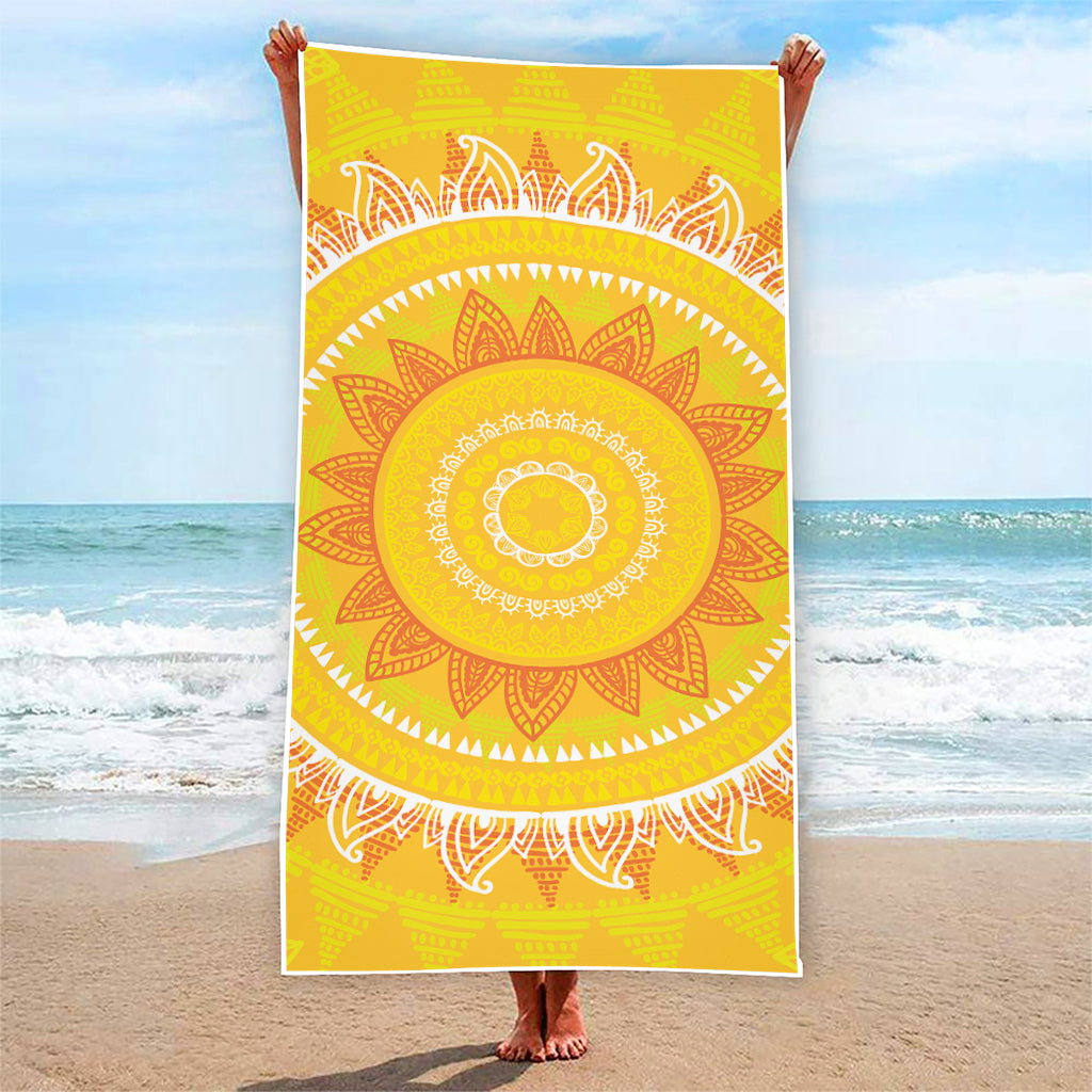 Mandala Sun Print Beach Towel