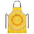 Mandala Sun Print Bib Apron With Pocket