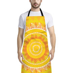 Mandala Sun Print Bib Apron With Pocket