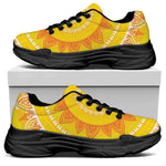 Mandala Sun Print Black Chunky Shoes