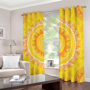 Mandala Sun Print Blackout Grommet Curtains