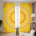 Mandala Sun Print Dimout Pencil Pleat Curtains