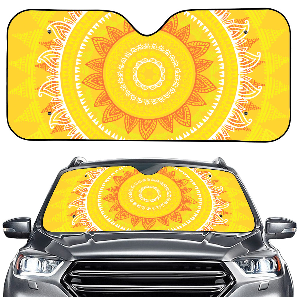 Mandala Sun Print Car Windshield Sun Shade