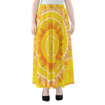 Mandala Sun Print Chiffon Maxi Skirt