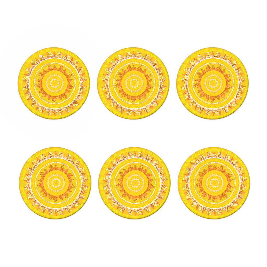 Mandala Sun Print Coaster Set