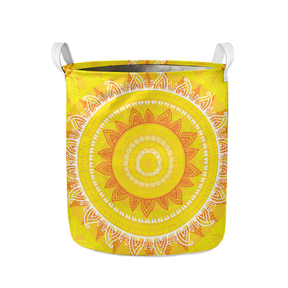 Mandala Sun Print Collapsible Laundry Basket