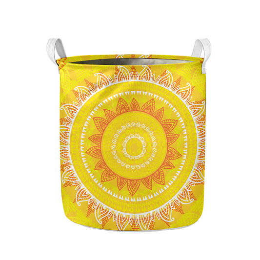 Mandala Sun Print Collapsible Laundry Basket