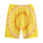 Mandala Sun Print Cotton Shorts