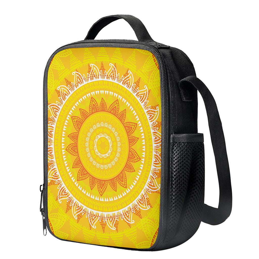 Mandala Sun Print Crossbody Lunch Bag
