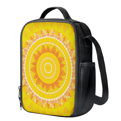 Mandala Sun Print Crossbody Lunch Bag