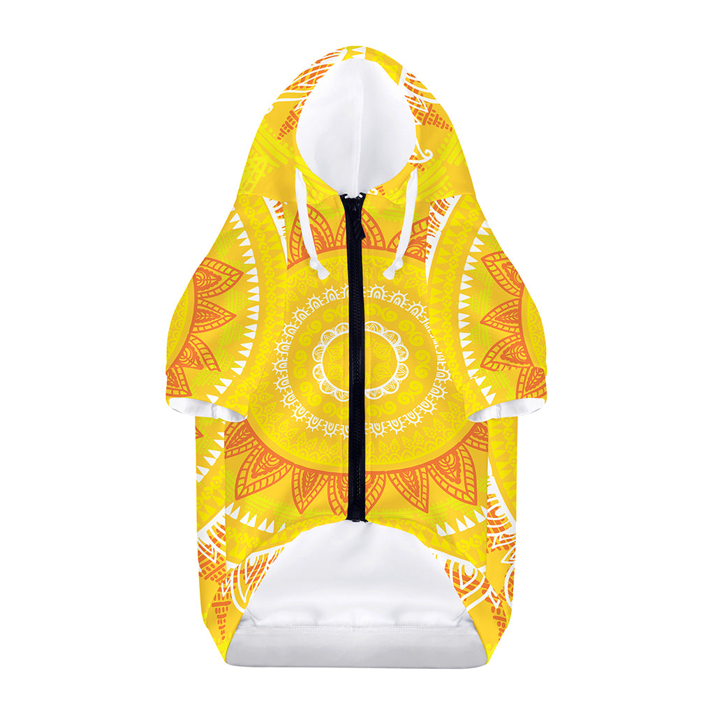 Mandala Sun Print Dog Zip Up Hoodie