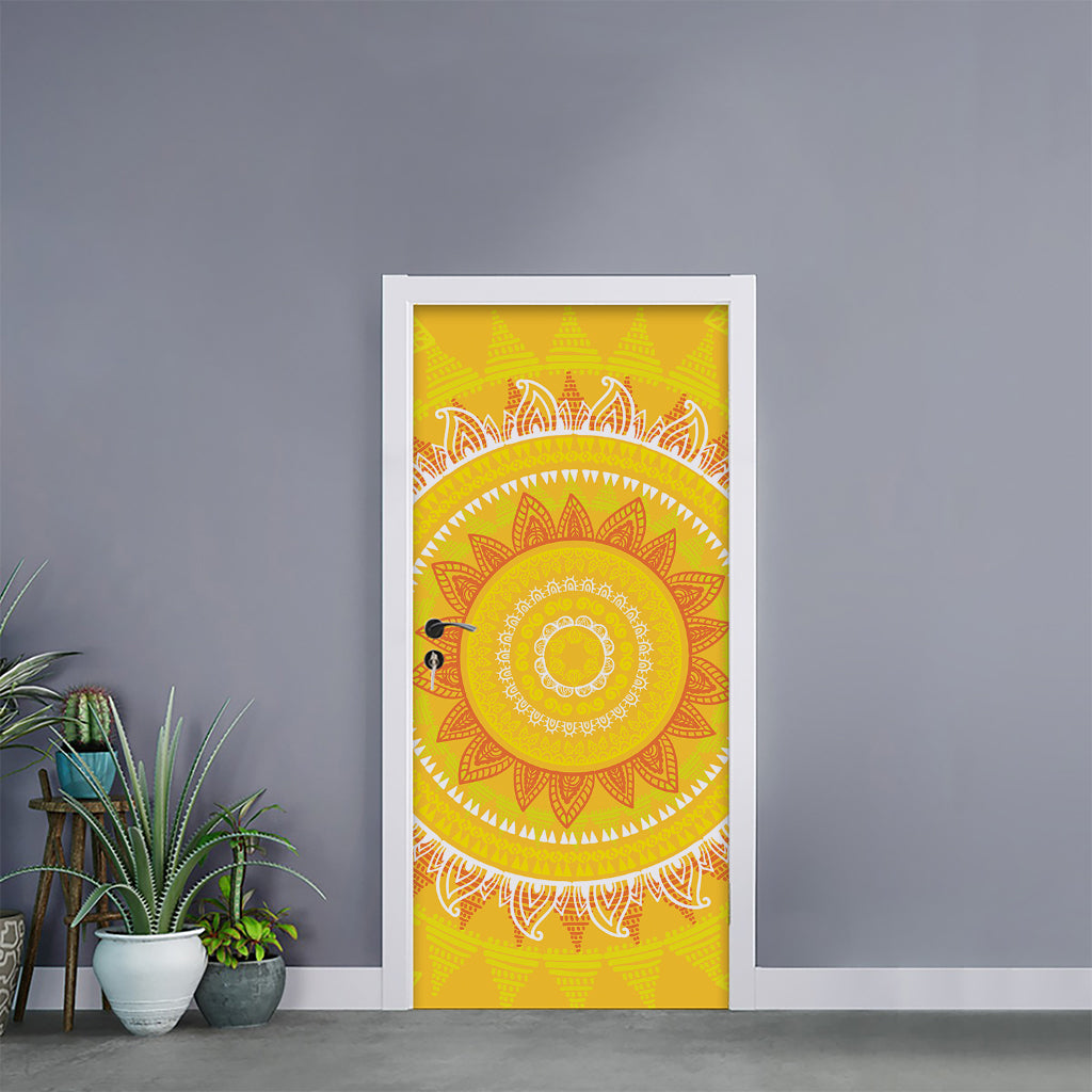 Mandala Sun Print Door Sticker