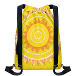 Mandala Sun Print Drawstring Backpack