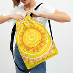 Mandala Sun Print Drawstring Backpack