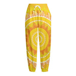 Mandala Sun Print Fleece Lined Knit Pants