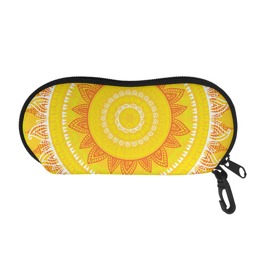 Mandala Sun Print Glasses Case