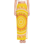 Mandala Sun Print High Slit Maxi Skirt