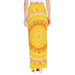 Mandala Sun Print High Slit Maxi Skirt
