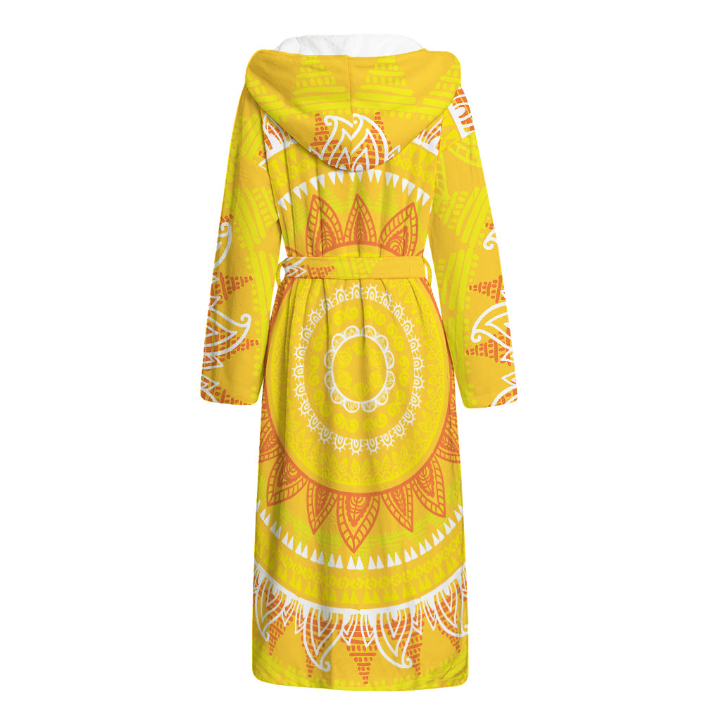 Mandala Sun Print Hooded Bathrobe