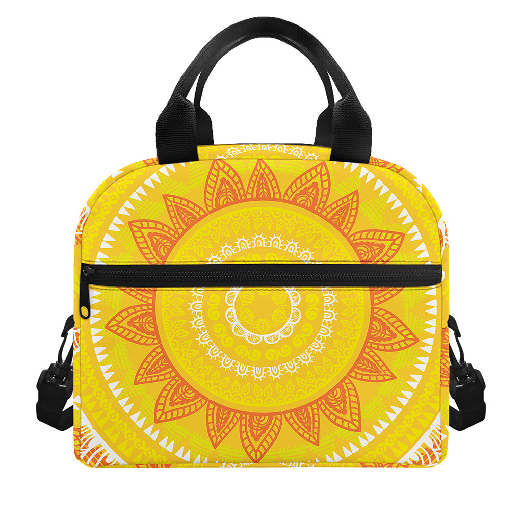 Mandala Sun Print Insulated Lunch Bag