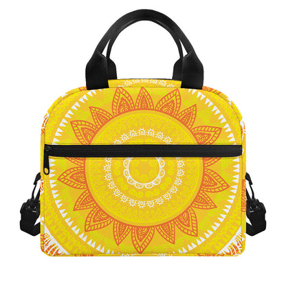 Mandala Sun Print Insulated Lunch Bag