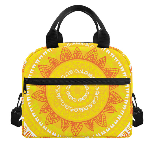 Mandala Sun Print Insulated Lunch Bag