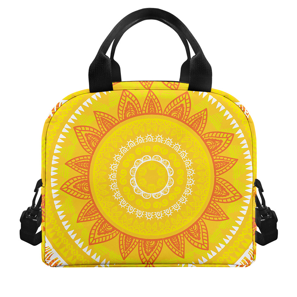 Mandala Sun Print Insulated Lunch Bag