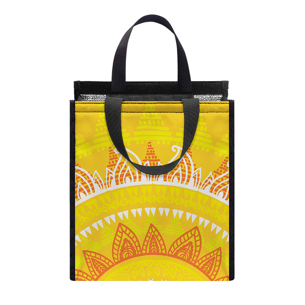 Mandala Sun Print Insulated Lunch Tote