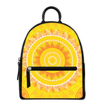 Mandala Sun Print Leather Backpack