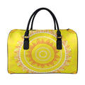 Mandala Sun Print Leather Duffel Bag