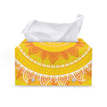 Mandala Sun Print Leather Tissue Box Cover