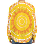 Mandala Sun Print Long Sleeve Baseball Jersey