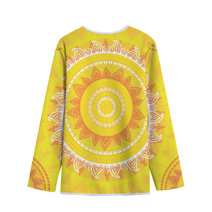Mandala Sun Print Long Sleeve Short Coat