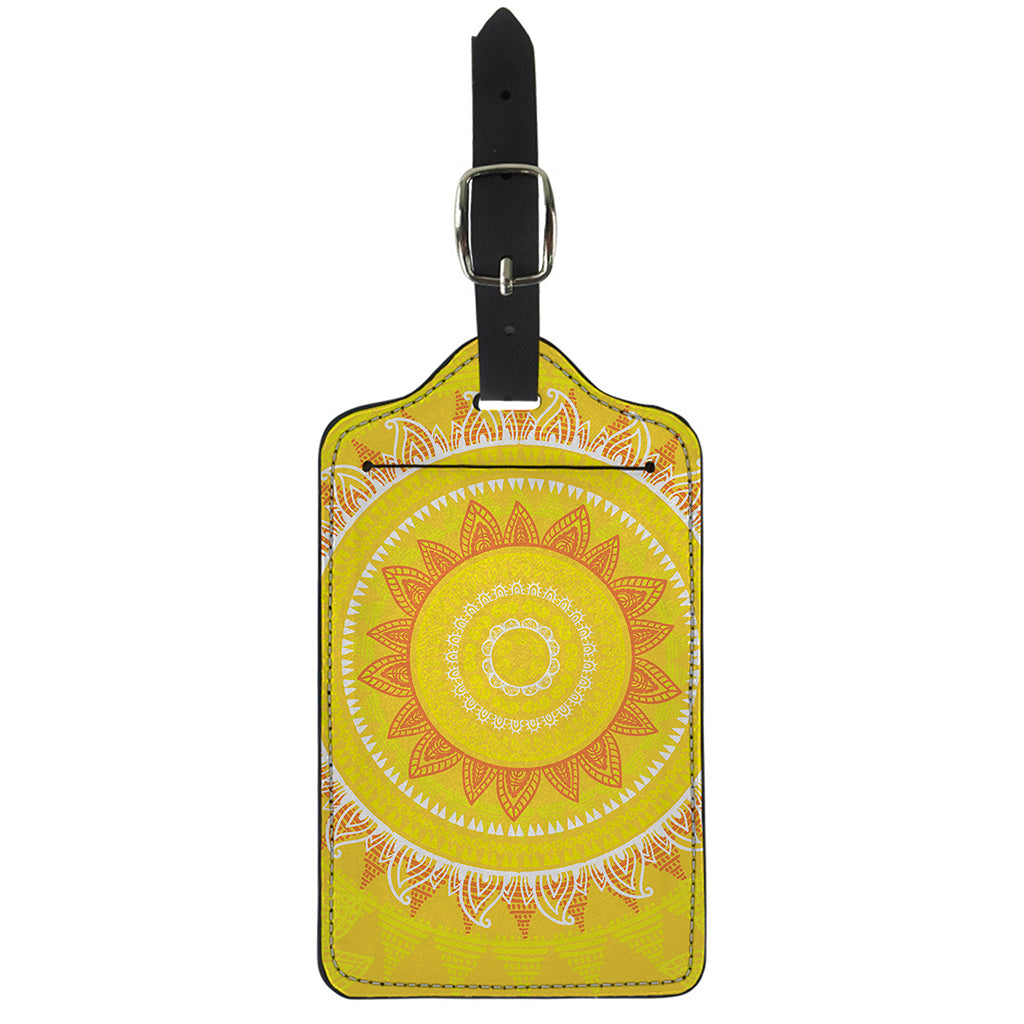 Mandala Sun Print Luggage Tag