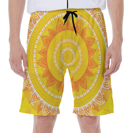 Mandala Sun Print Men's Beach Shorts