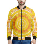 Mandala Sun Print Men's Bomber Jacket