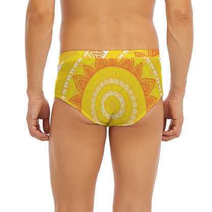 Mandala Sun Print Men's Briefs