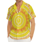 Mandala Sun Print Men's Deep V-Neck Shirt