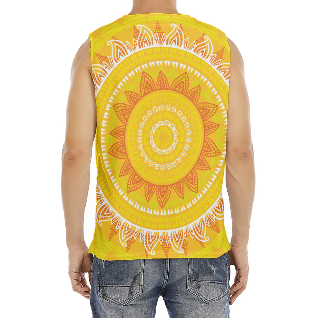 Mandala Sun Print Men's Fitness Tank Top