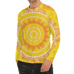 Mandala Sun Print Men's Long Sleeve Rash Guard