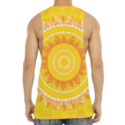 Mandala Sun Print Men's Muscle Tank Top