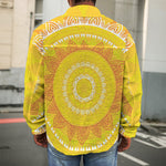 Mandala Sun Print Men's Shirt Jacket